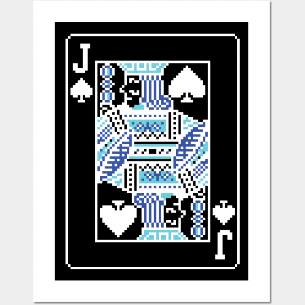 Jack of Spades Pixel Art Bright Negative Mode Wall Art by inotyler